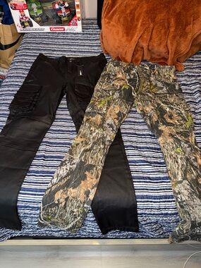 Fashion Nova Men's Cargo Pants - Black and Camouflage